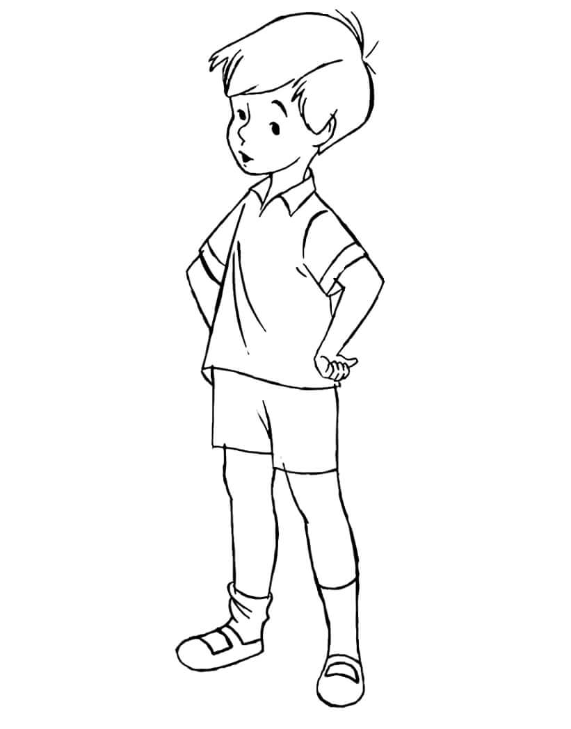 Desenho de Christopher Robin para Colorir e Pintar
