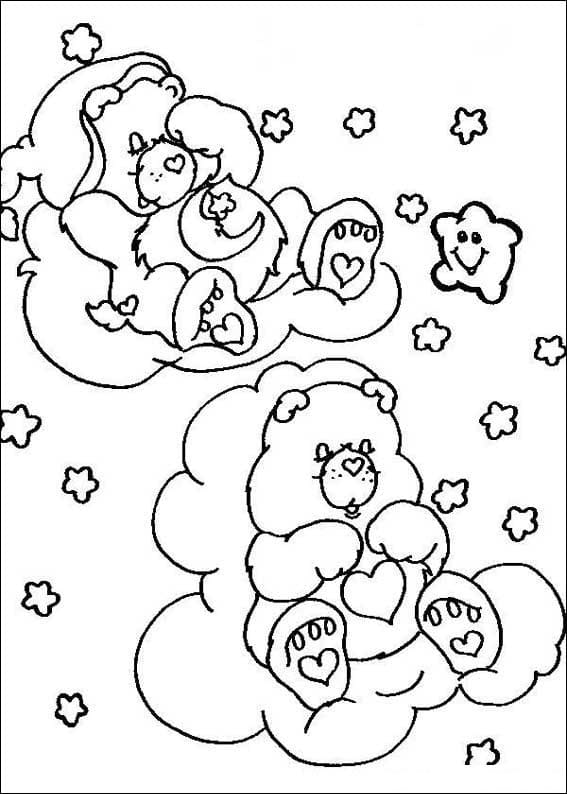 Desenho de Ursinhos Carinhosos Foto para Colorir com Lápis de Cor e Pintar