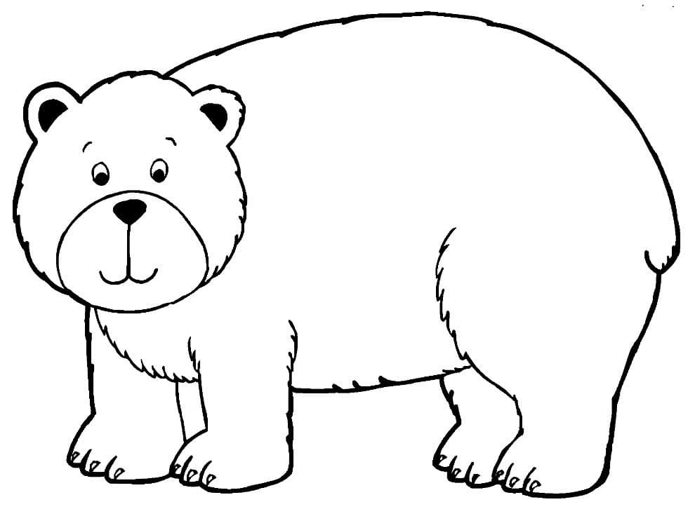 Desenho de Urso Muito Feliz para Colorir e Pintar