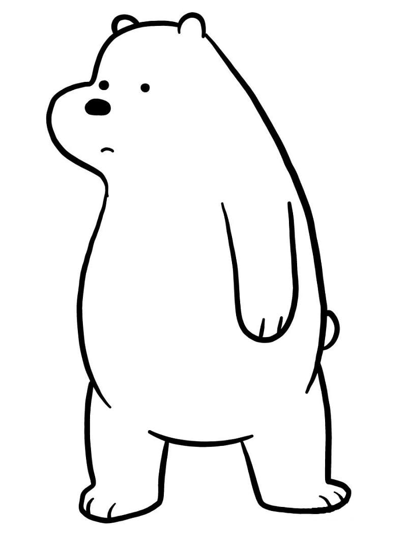 Desenho de Urso para Colorir com Tinta Guache Download e Pintar