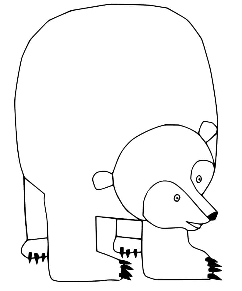 Desenho Urso Pardo Fácil para Colorir e Pintar