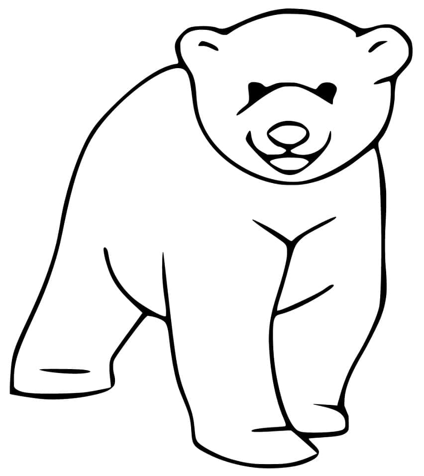 Desenho Urso Pardo Feliz para Colorir e Pintar