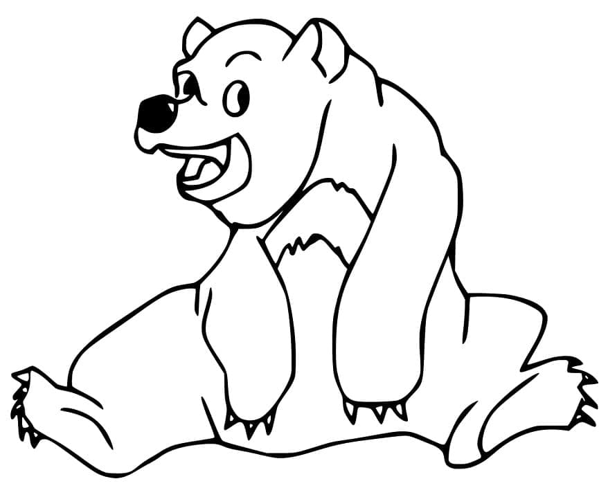 Desenho Urso Pardo Rindo para Colorir e Pintar