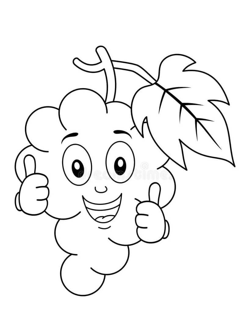 Desenho de Uva Imprimivel Pdf para Imprimir e Pintar