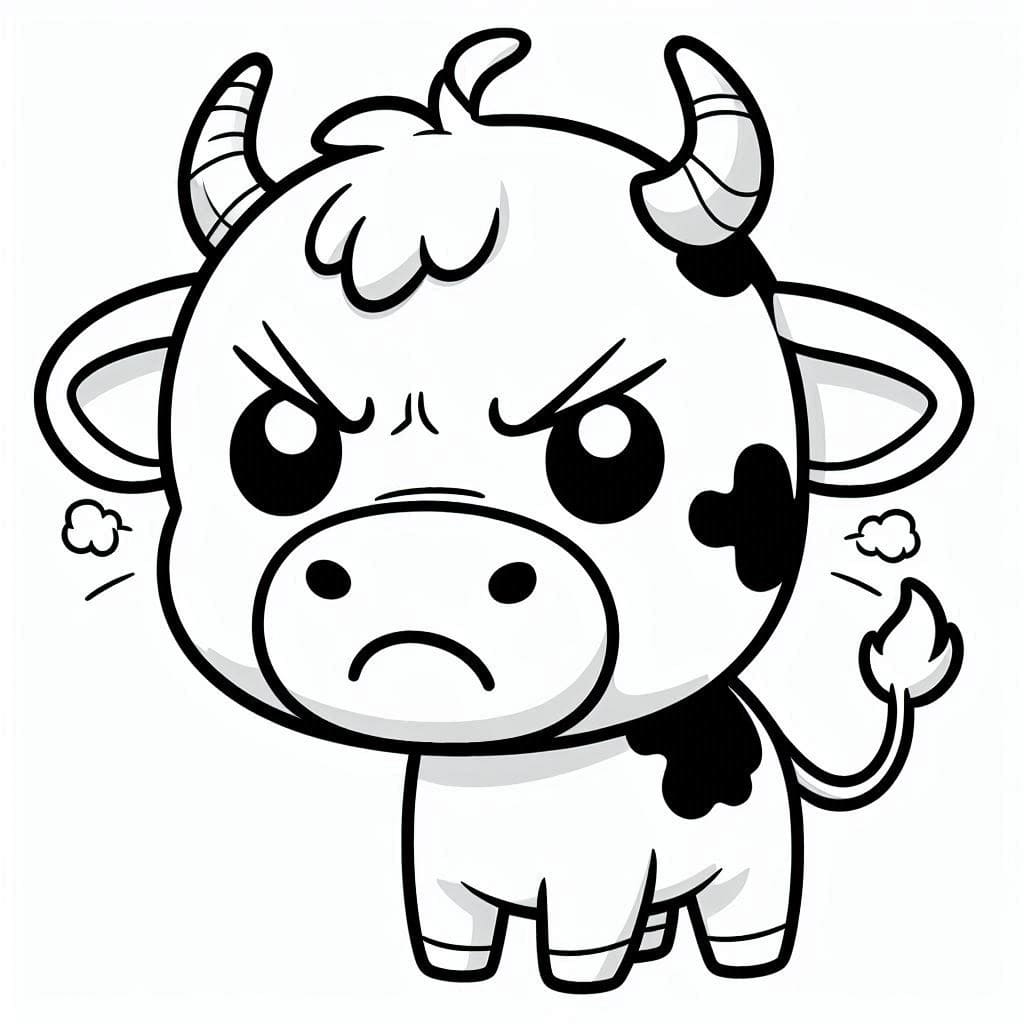 Desenho de Vaca Brava para Colorir e Pintar