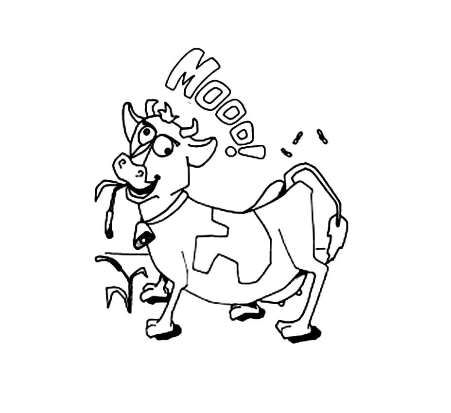 Desenho de Vaca Louçã para Colorir e Pintar