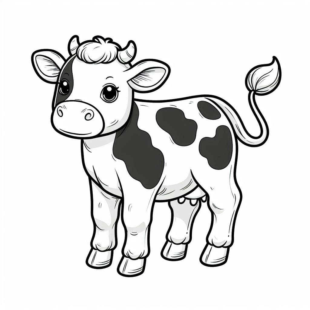 Desenho de Vaca Normal para Colorir e Pintar