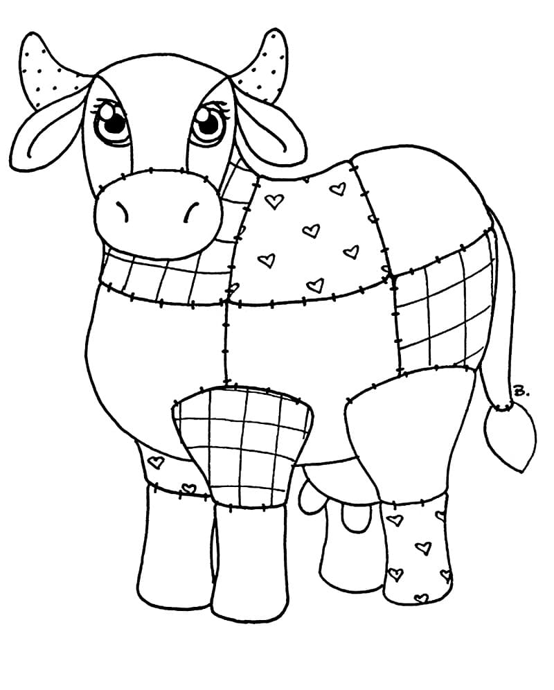Desenho de Vaca de Brinquedo para Colorir e Pintar