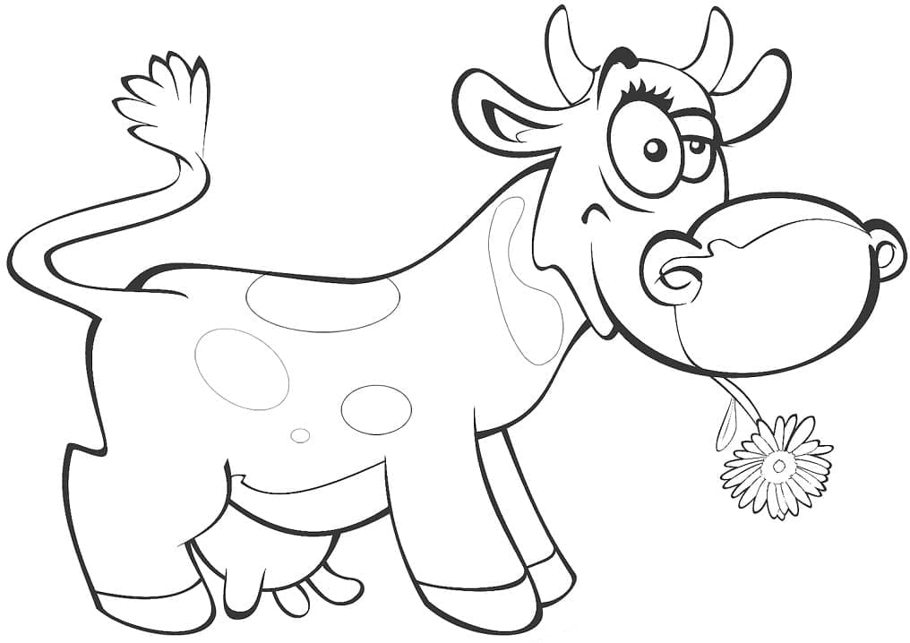 Desenho de Vaca Grátis Pdf para Colorir e Pintar