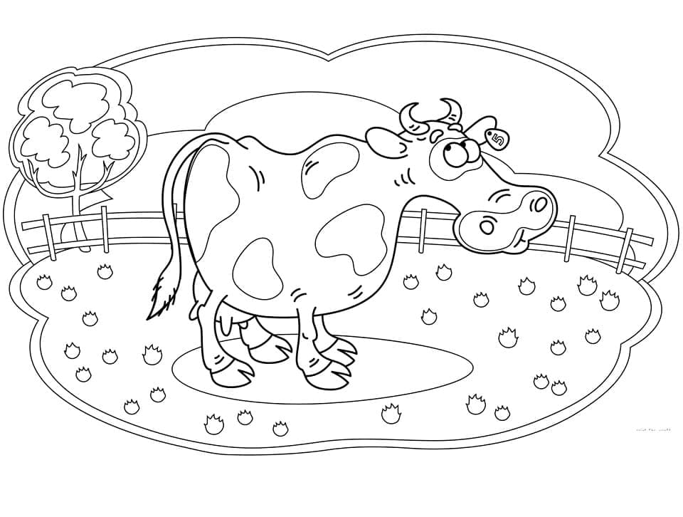 Desenho de Vaca Imprimivel Pdf para Colorir e Pintar