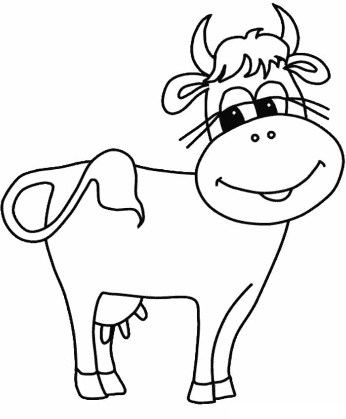 Desenho de Vaca para Colorir e Imprimir Grátis e Pintar