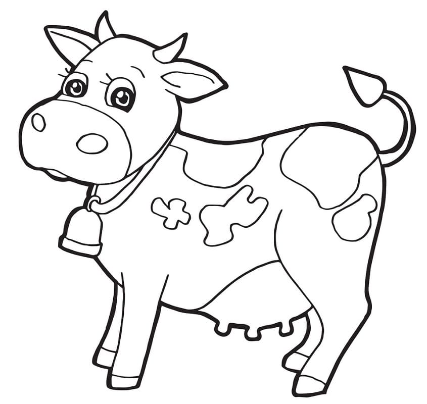 Desenho de Vaca para Colorir e Pintar Pdf