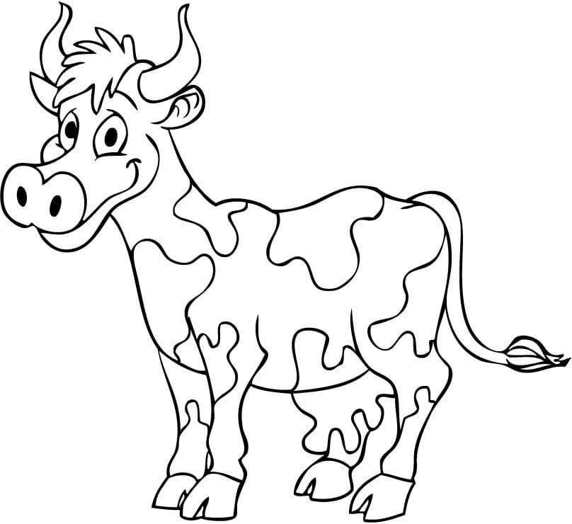 Desenho de Vaca para Colorir Online Pdf e Pintar
