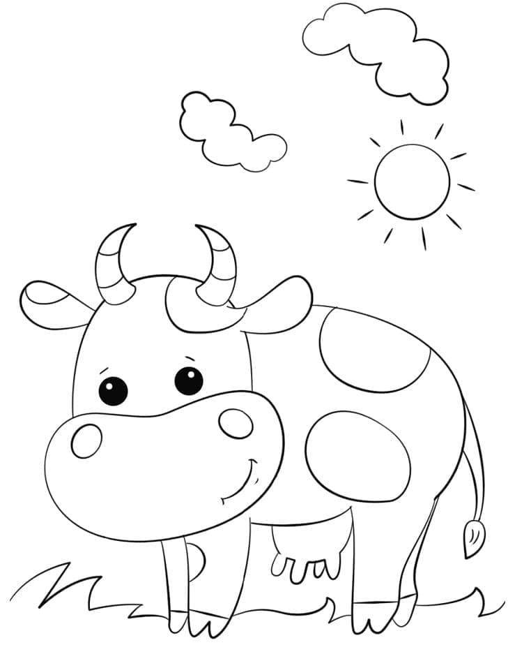 Desenho de Vaca para Pintar Pdf Grátis