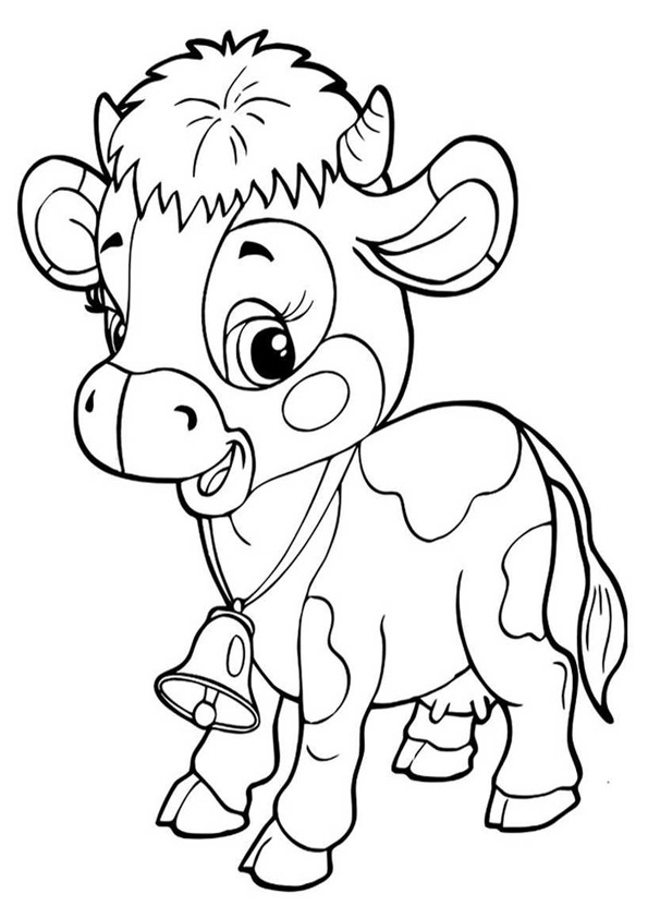 Desenho de Vaca Pdf para Colorir e Pintar