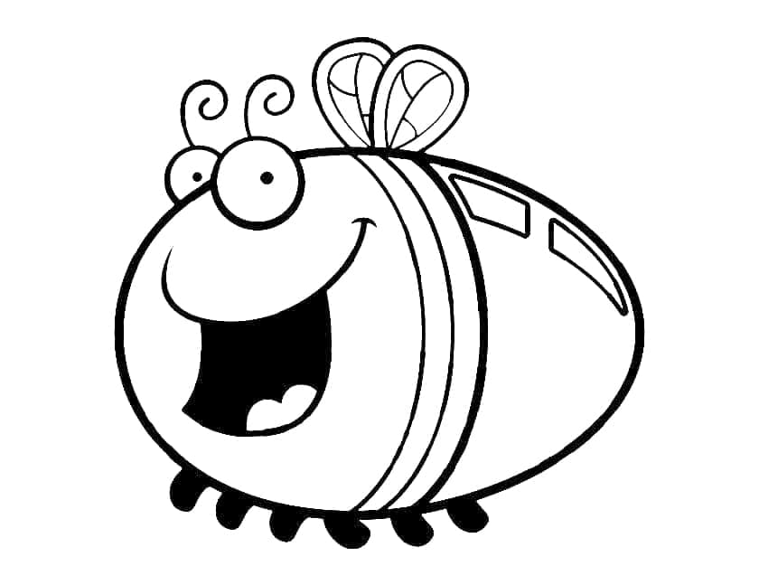 Desenho de um Vagalume Animado para Colorir e Pintar