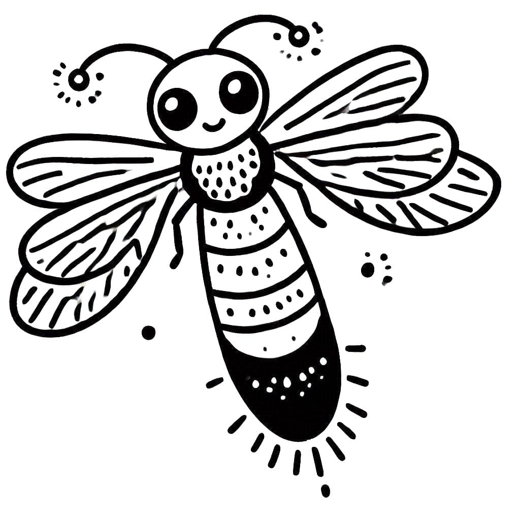 Desenho de um Vagalume Fofo para Colorir e Pintar