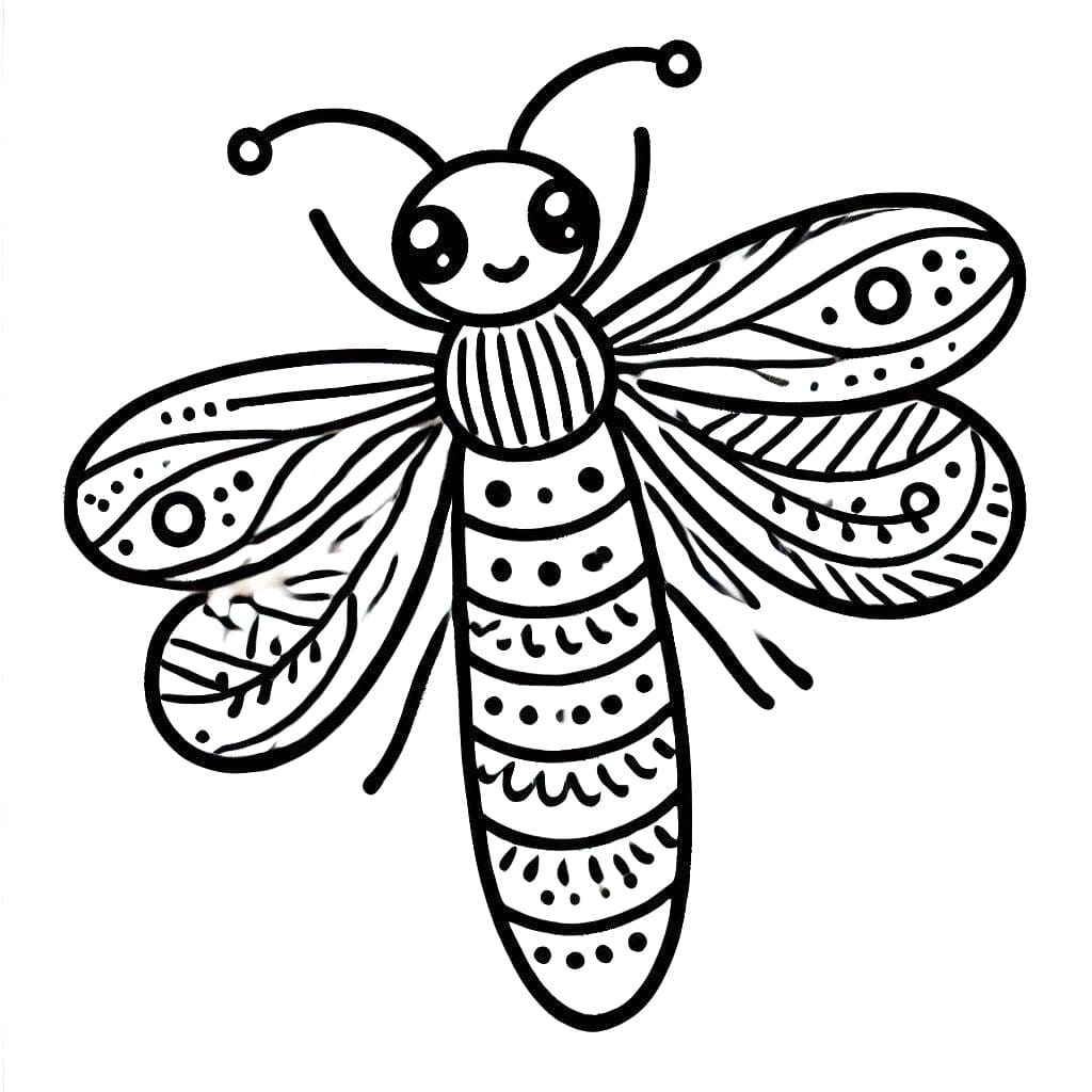 Desenho de Vagalume Fofo para Colorir e Pintar