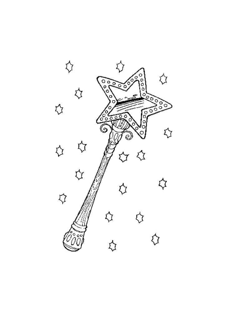 Desenho de Linda Varinha Mágica para Colorir e Pintar