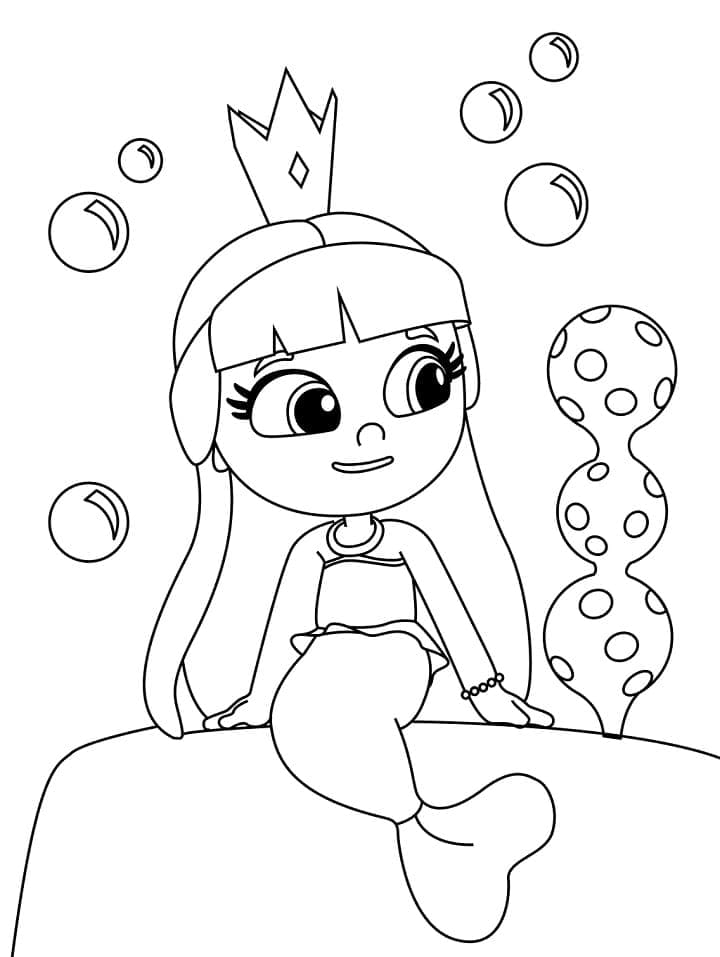 Desenho de Verá e o Reino do Arco Íris para Pintar com Lápis de Cor