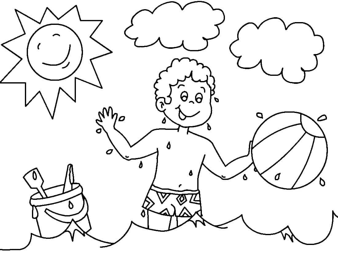 Desenho de Foto de Verão para Colorir e Pintar