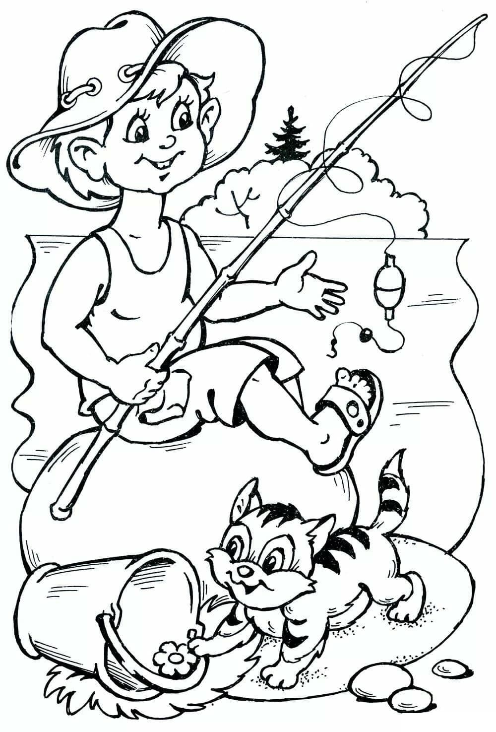 Desenho de Imagem de Verão para Colorir e Pintar