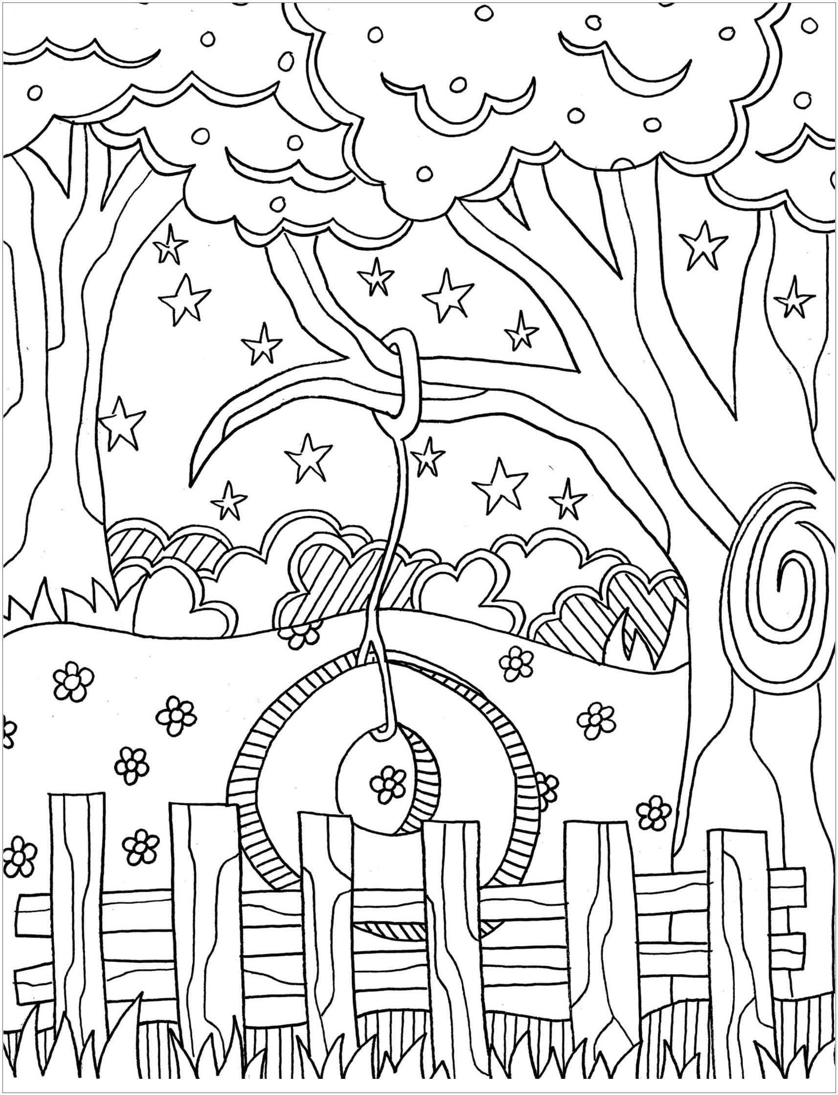 Desenho de Imprimivel Verão para Colorir e Pintar