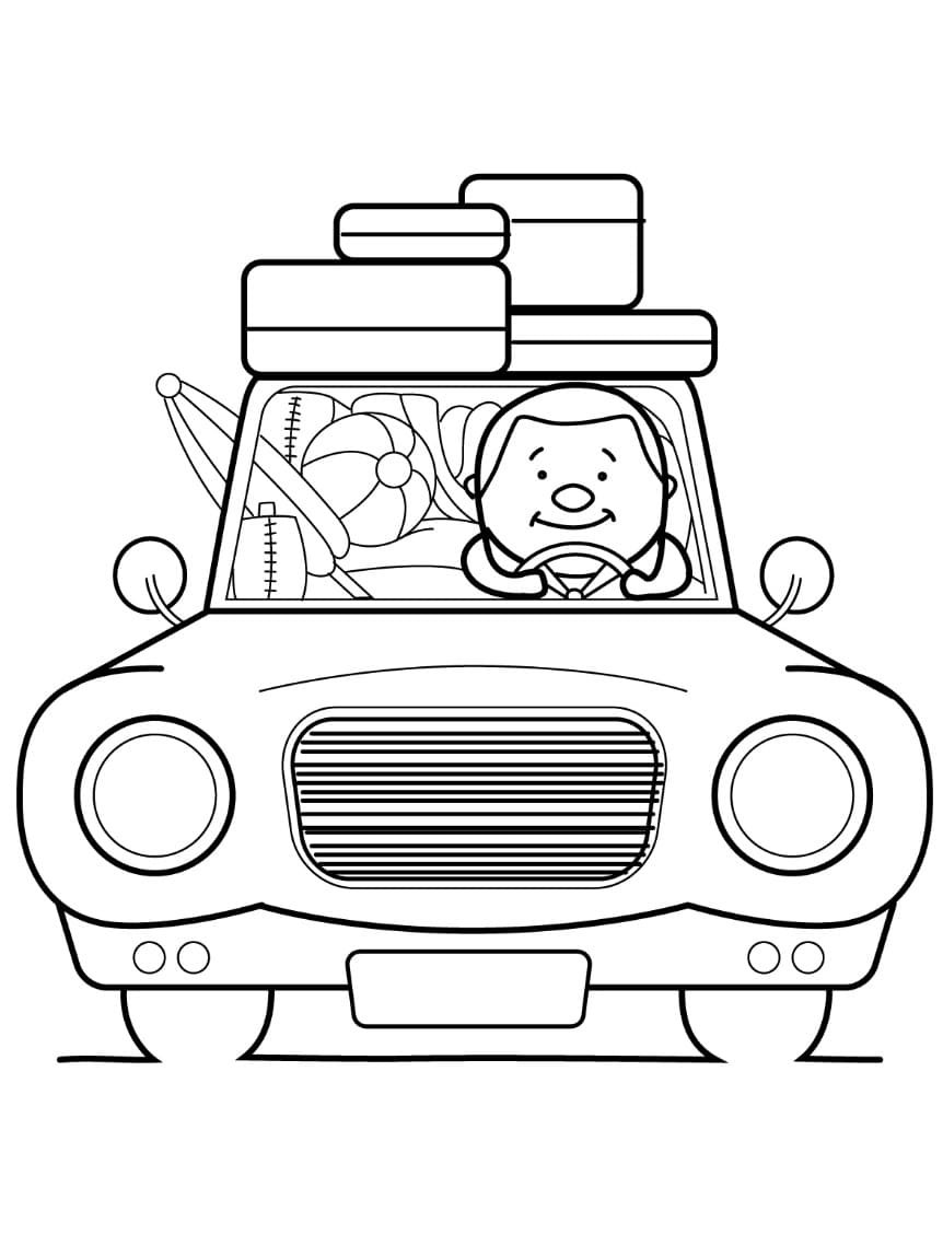 Desenho de Ir Férias de Verão para Colorir e Pintar