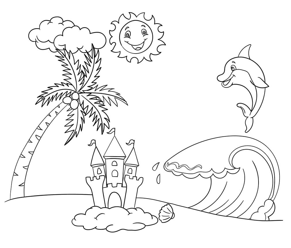 Desenho de o Verão para Colorir e Pintar