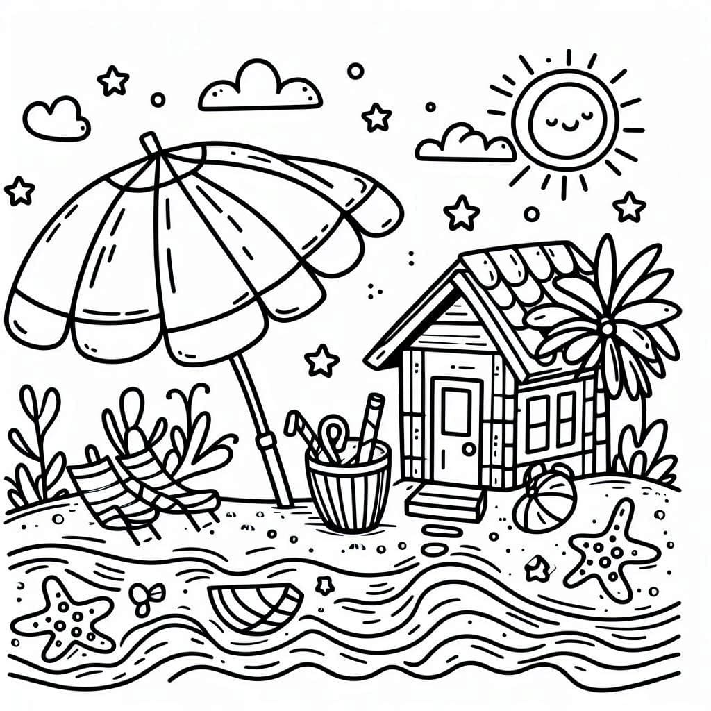 Desenho de Verão Perfeito para Colorir e Pintar