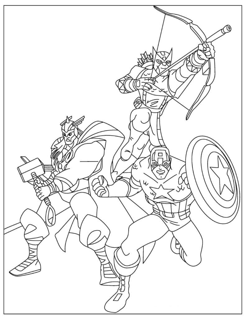 Desenho de Personagens de Vingadores para Colorir e Pintar