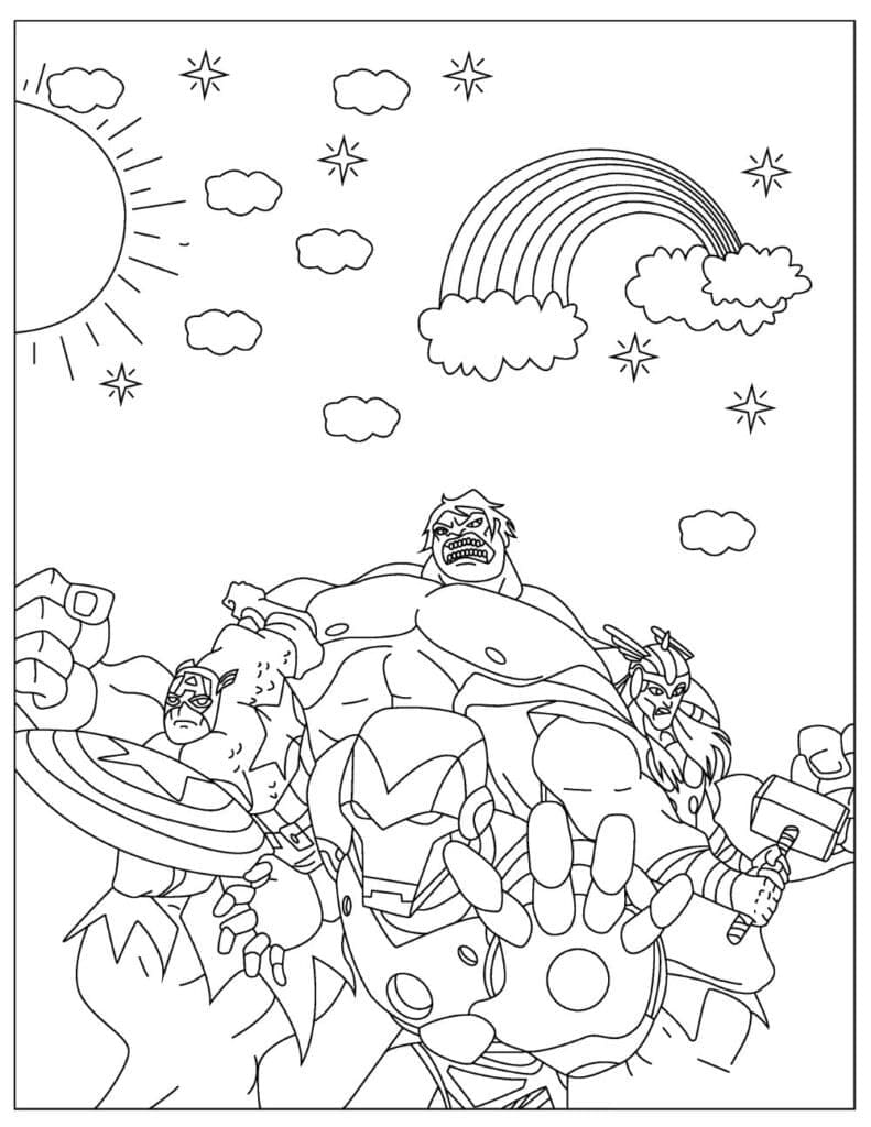 Desenho de Vingadores Grátis para Colorir e Pintar