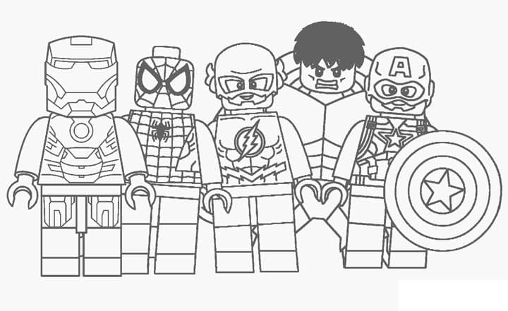 Desenho de Vingadores Lego para Colorir e Pintar