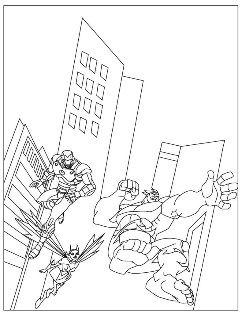 Desenho de Vingadores da Marvel para Colorir e Pintar