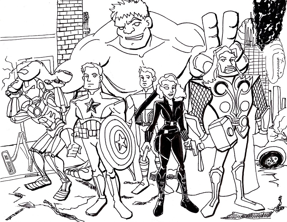 Desenho de Vingadores para Colorir Download e Pintar
