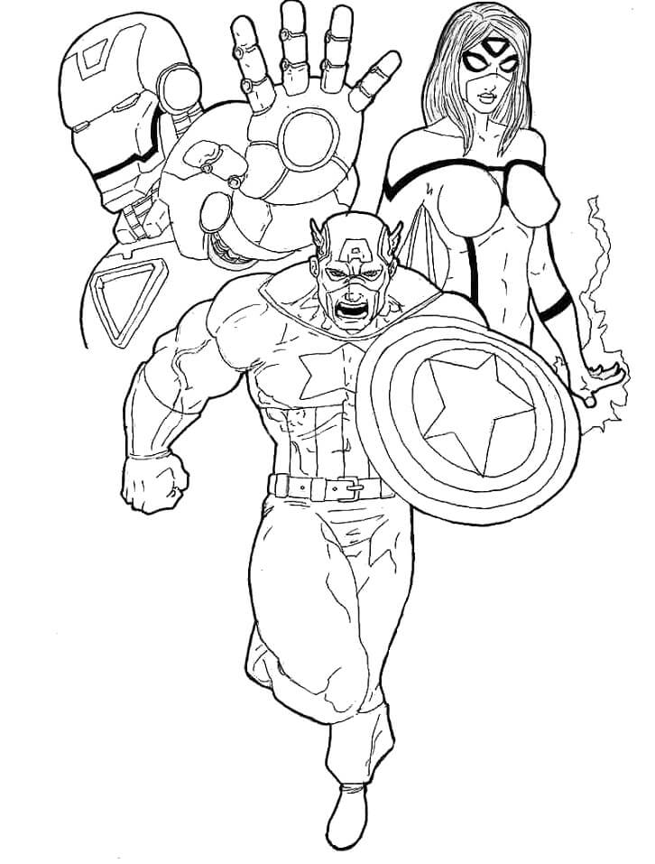 Desenho de Vingadores para Colorir e Baixar Download e Pintar