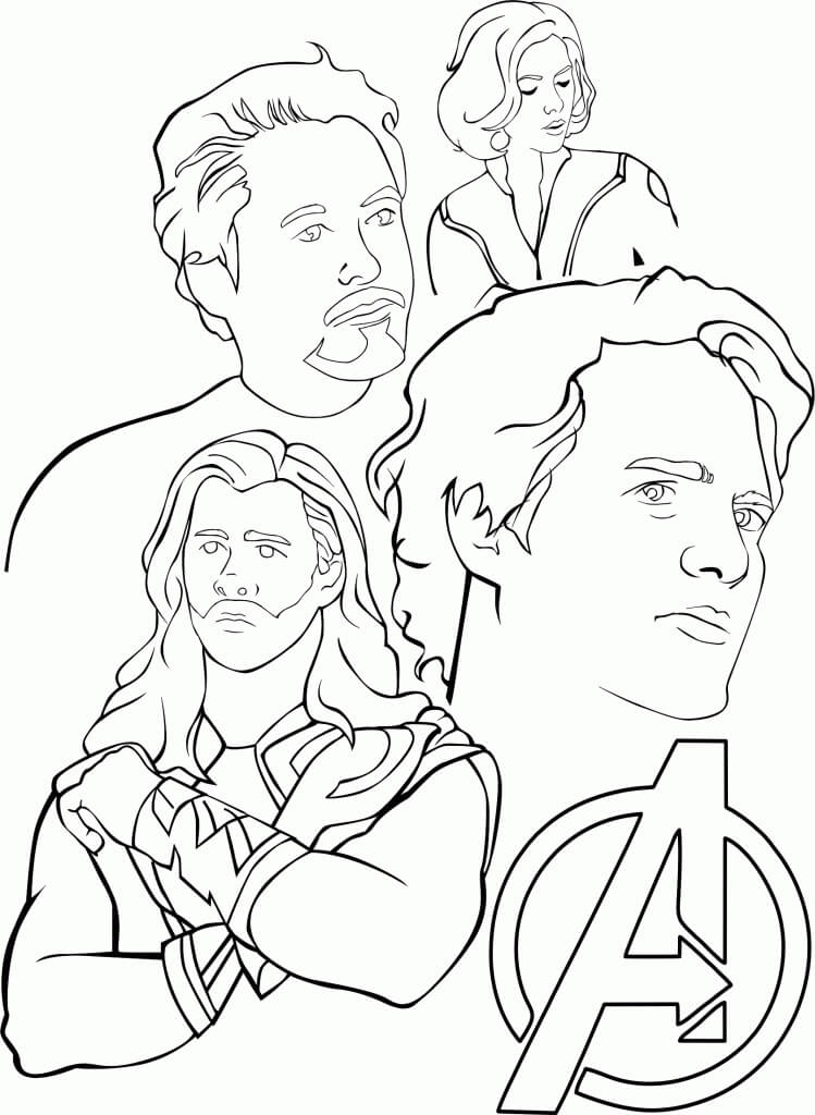 Desenho de Vingadores para Colorir Grátis Download e Pintar