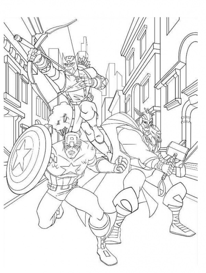 Desenho de Vingadores para Colorir Online Pdf e Pintar