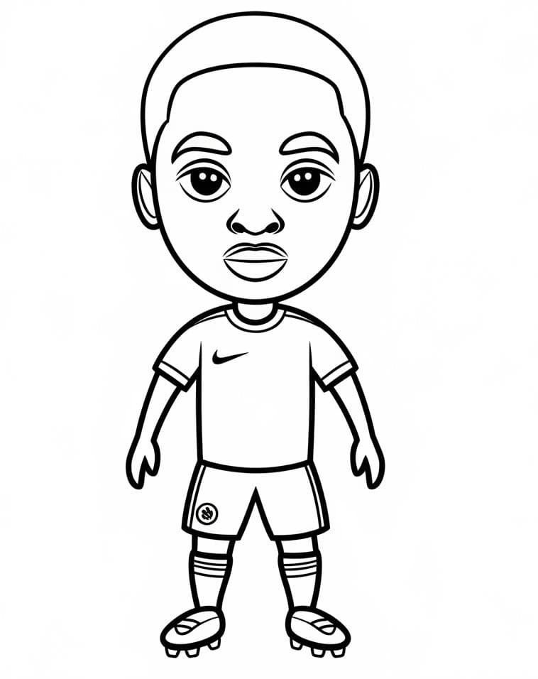 Desenho do Lindo Vinicius Junior para Colorir e Pintar