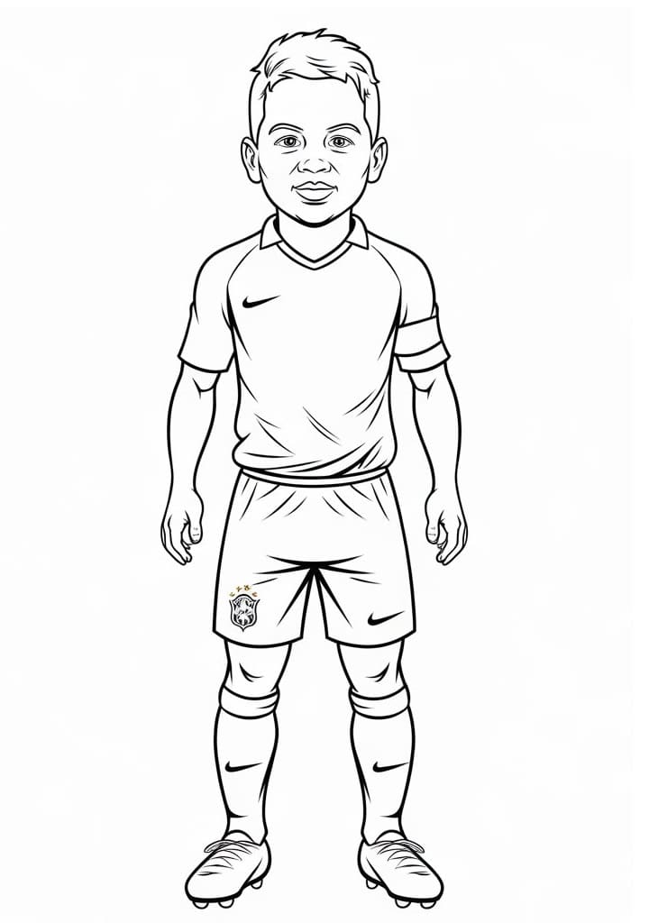 Desenho do Pequeno Vinicius Junior para Colorir e Pintar