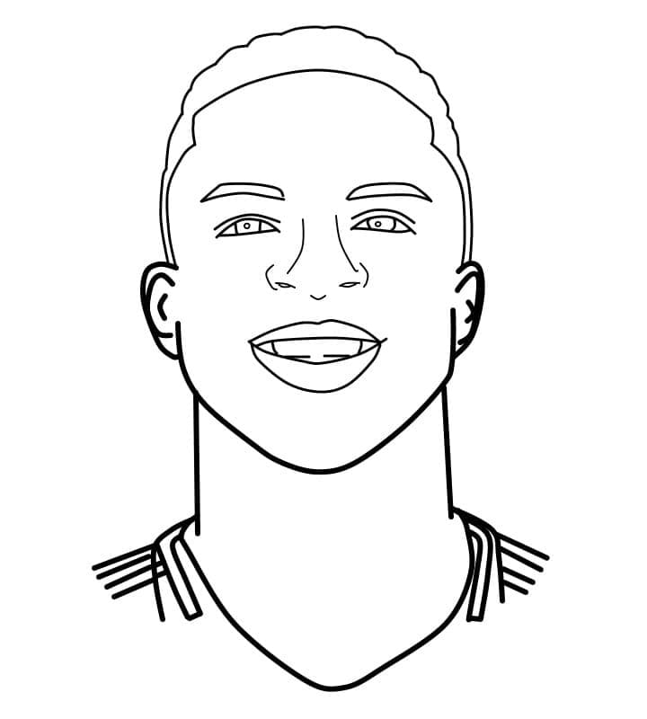 Desenho do Vinicius Junior Sorrindo para Colorir e Pintar