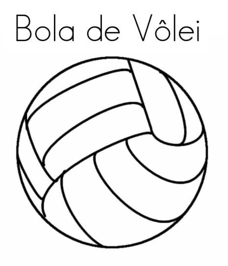 Desenho de Bola de Vôlei para Colorir e Pintar