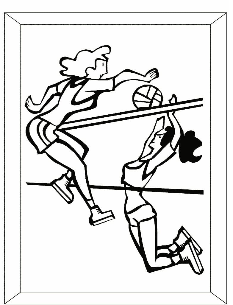 Desenho de Jogadores de Vôlei para Colorir e Pintar