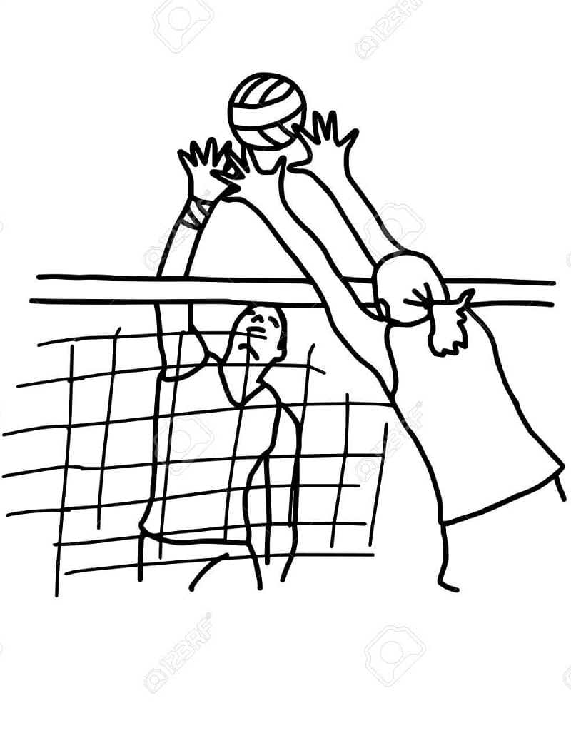 Desenho de Vôlei para Pintar Pdf Grátis