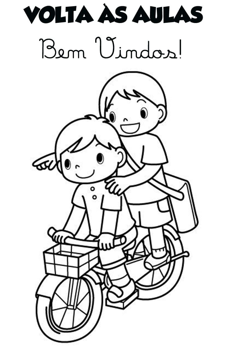 Desenho de Voltá as Aulas Atividade Infantil para Colorir Online Pdf e Pintar