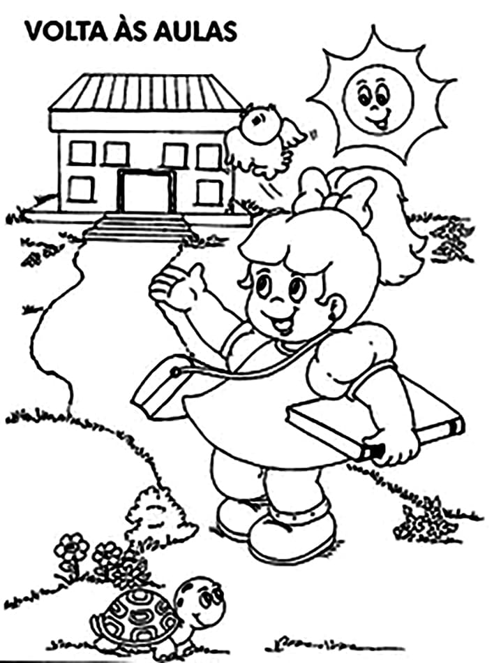 Desenho de Voltá as Aulas Imagens para Imprimir Grátis e Pintar