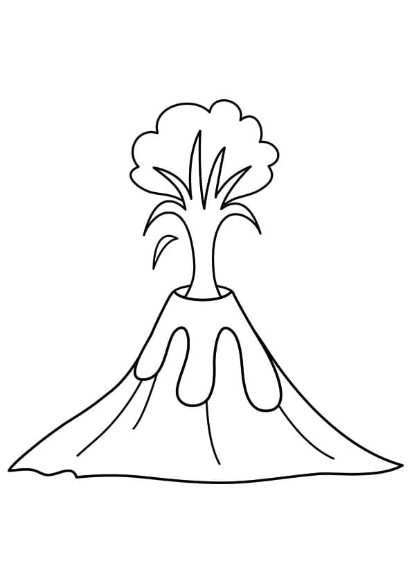 Desenho de Vulcão para Pintar Imprimivel