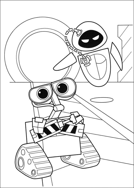 Desenho de Wall e Grátis para Colorir e Pintar
