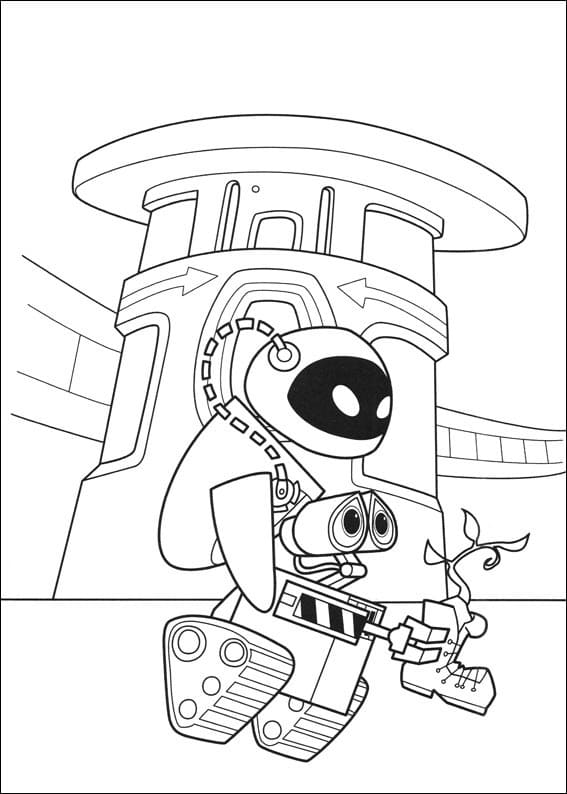 Desenho de Wall e Imprimivel para Imprimir e Colorir e Pintar