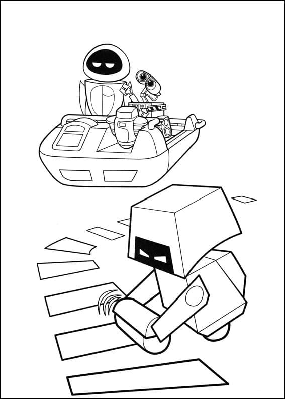 Desenho de Wall e para Colorir Pdf Grátis e Pintar